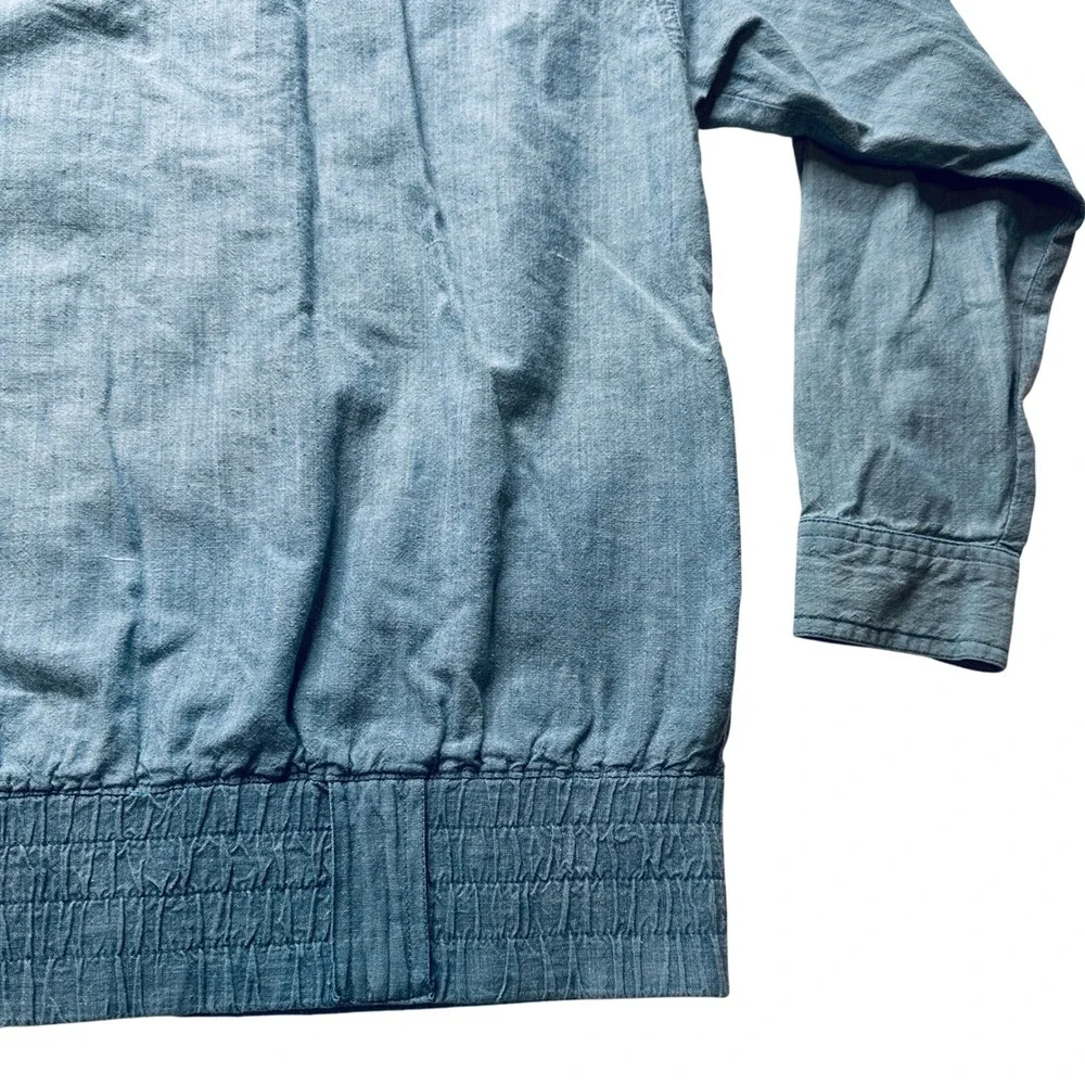 Carole Little Denim Jacket Sport Shirt Style Button Up Pockets Blue‎ Size 6